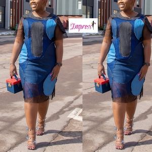 Denim Patterned Dress